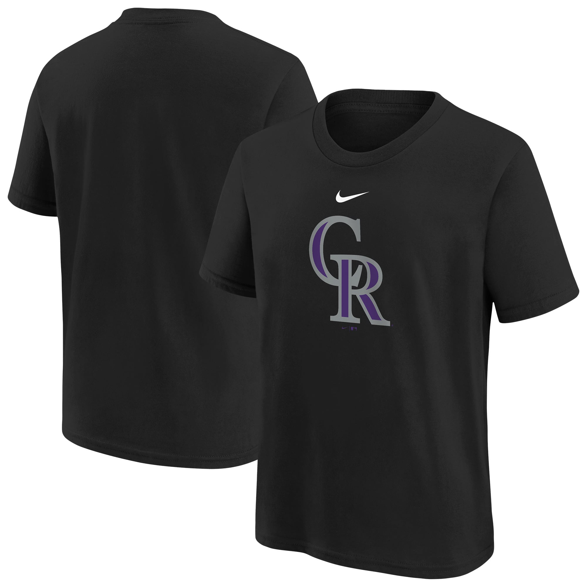 Youth Nike  Black Colorado Rockies Large Logo T-Shirt
