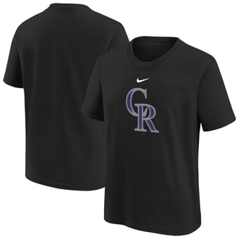 Youth Nike  Black Colorado Rockies Large Logo T-Shirt