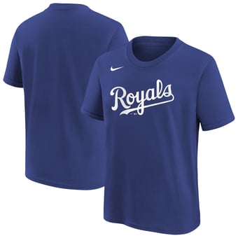 Youth Nike  Royal Kansas City Royals Wordmark T-Shirt