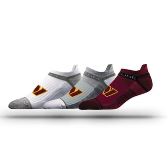 Unisex Strideline Washington Commanders Three-Pack Team Logo Ankle Socks Set