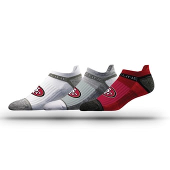 Unisex Strideline San Francisco 49ers Three-Pack Team Logo Ankle Socks Set