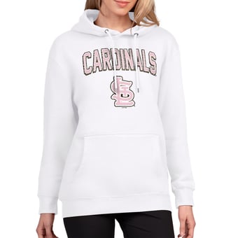 Women's G-III 4Her by Carl Banks White St. Louis Cardinals Pink Leopard Tri-Blend Fleece Hoodie