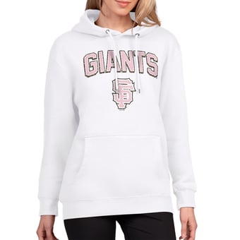 Women's G-III 4Her by Carl Banks White San Francisco Giants Pink Leopard Tri-Blend Fleece Hoodie