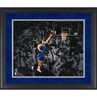 Dirk Nowitzki Dallas Mavericks Autographed Framed 16" x 20" Spotlight 2011 NBA Finals Game 2 Winning Shot vs. Miami Heat Photograph