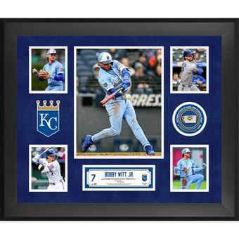 Bobby Witt Jr. Kansas City Royals Framed 5-Photo Collage with a Piece of Game-Used Ball - Limited Edition of 500