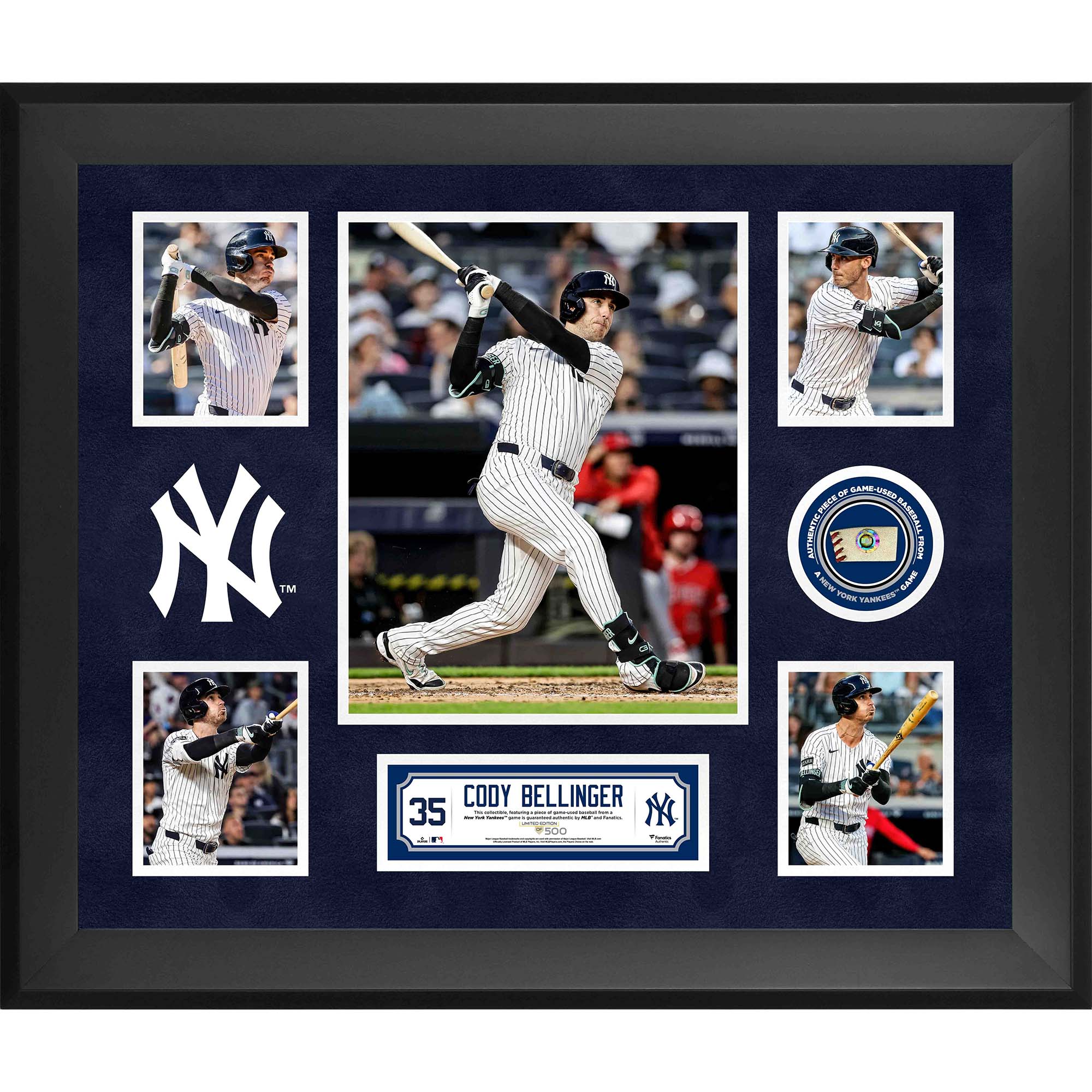Cody Bellinger New York Yankees Framed 5-Photo Collage with a Piece of Game-Used Ball - Limited Edition of 500