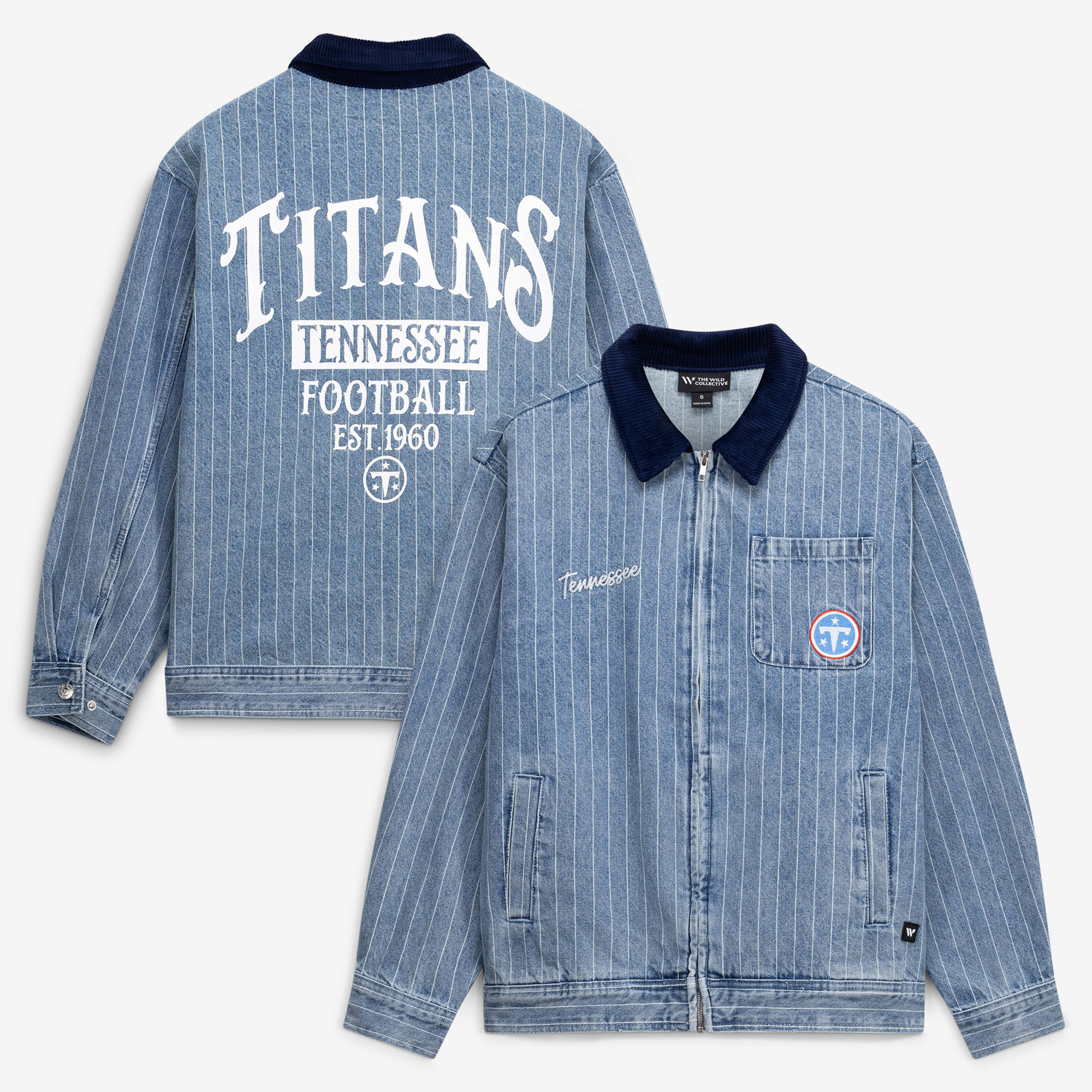 Women's The Wild Collective  Denim Tennessee Titans Denim Conductor Full-Zip Jacket