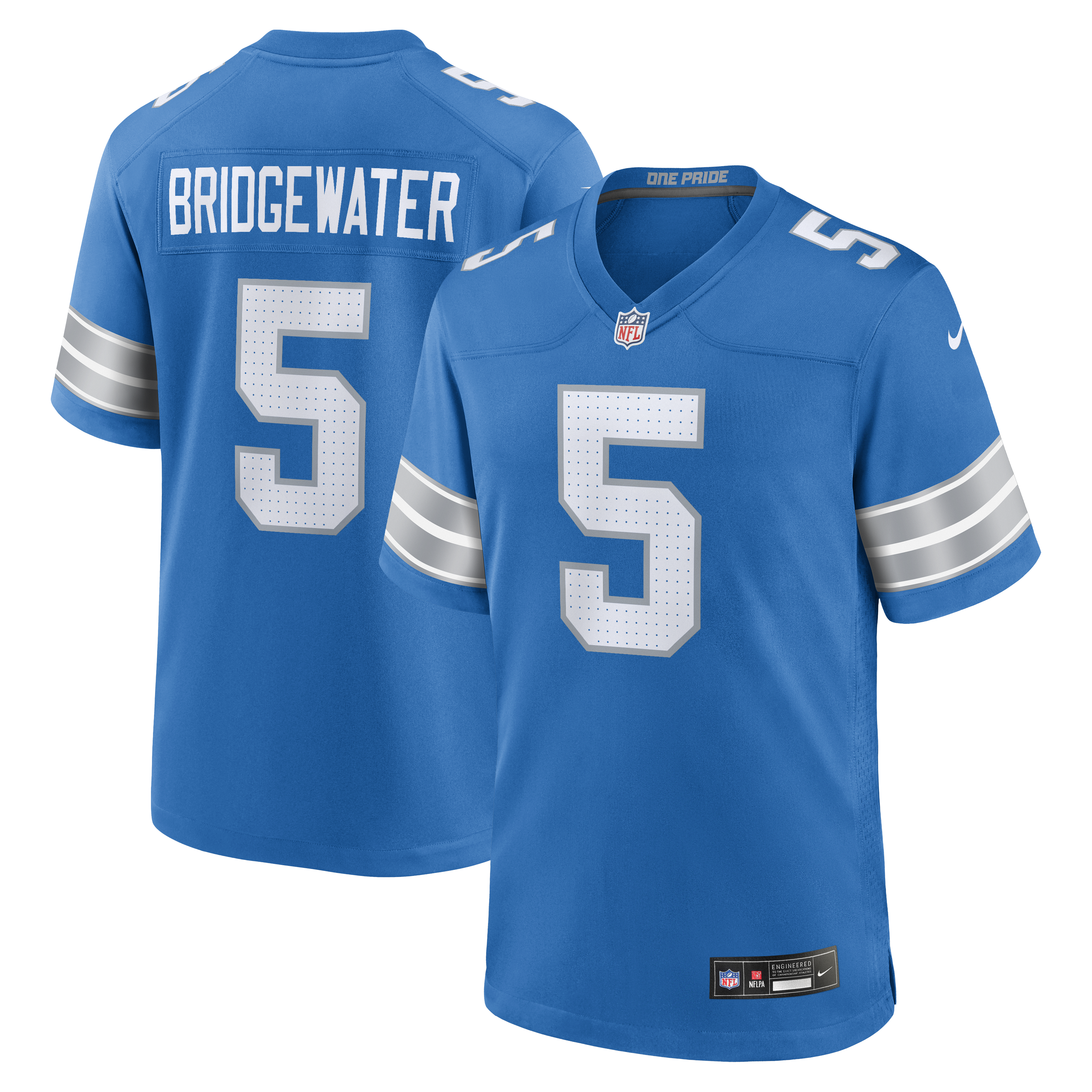 Men's Nike Teddy Bridgewater  Blue Detroit Lions Team Game Jersey