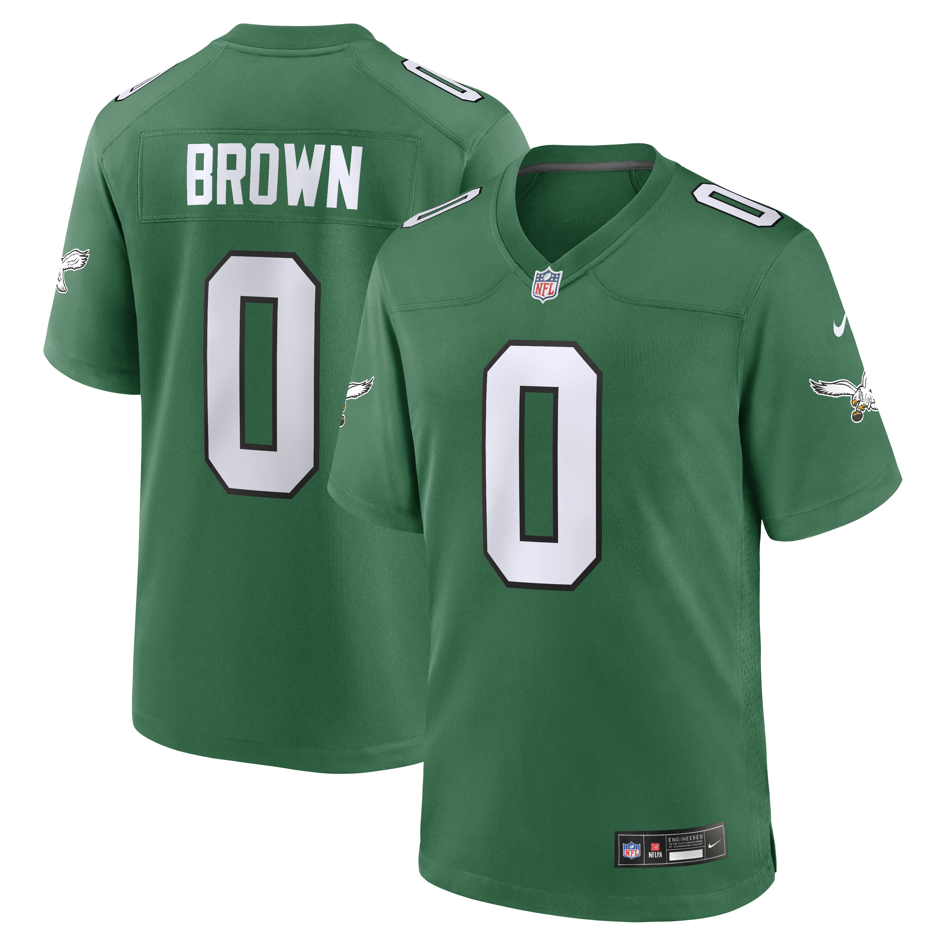 Men's Nike Marquise Brown Kelly Green Philadelphia Eagles Alternate 2 Game Jersey