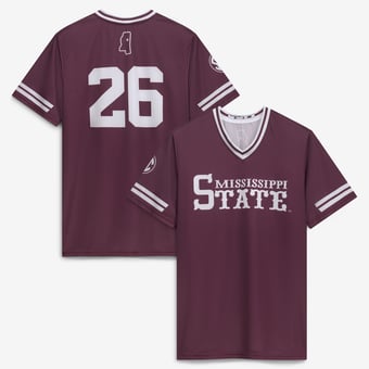 Men's No Brand  Maroon Mississippi State Bulldogs Triform V-Neck Baseball Jersey
