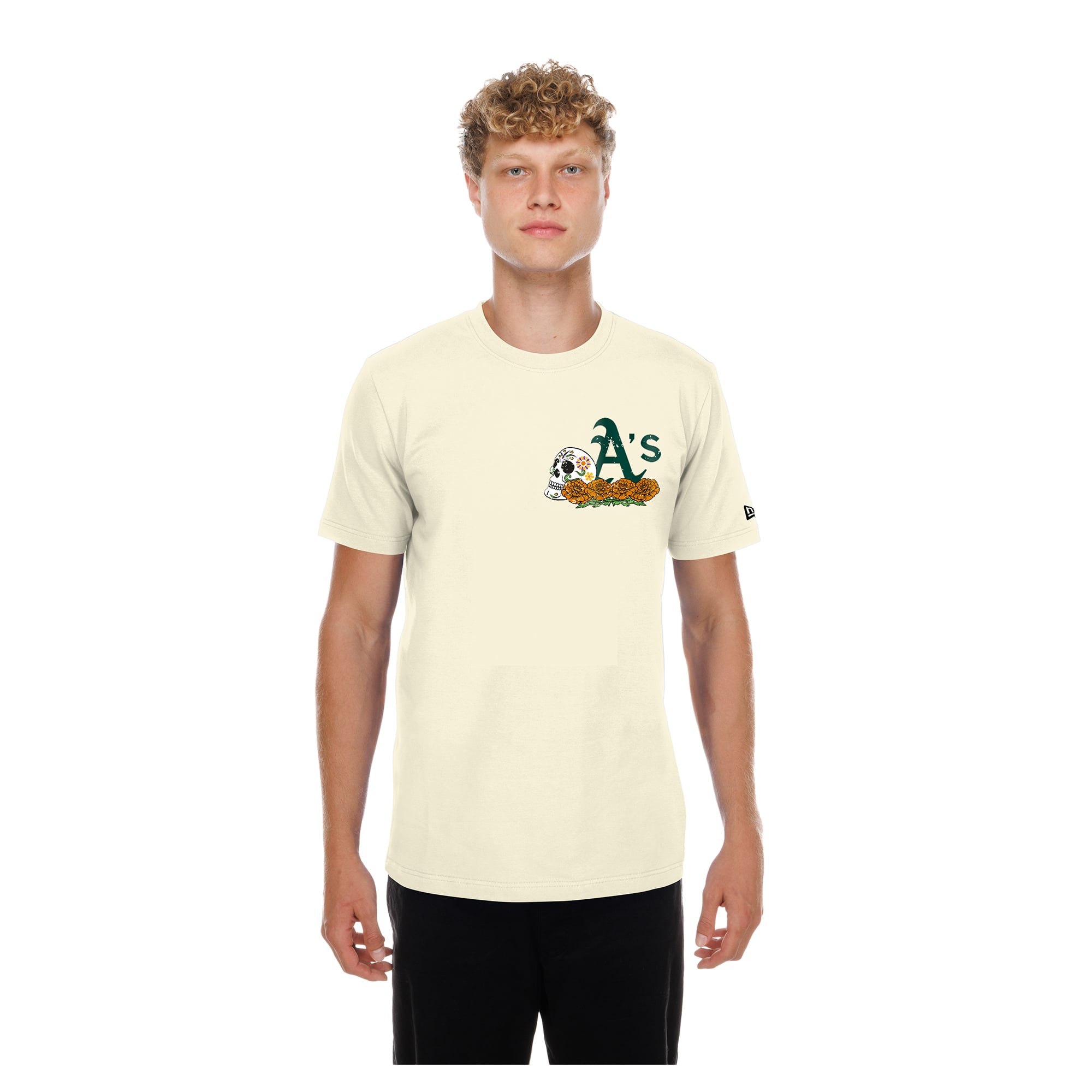 Men's New Era Natural Athletics Dia de los Muertos Sugar Skull T-Shirt