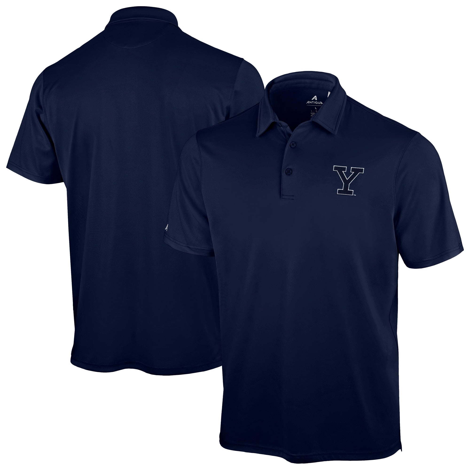 Men's Antigua Navy Yale Bulldogs Unshakable Solid Polo