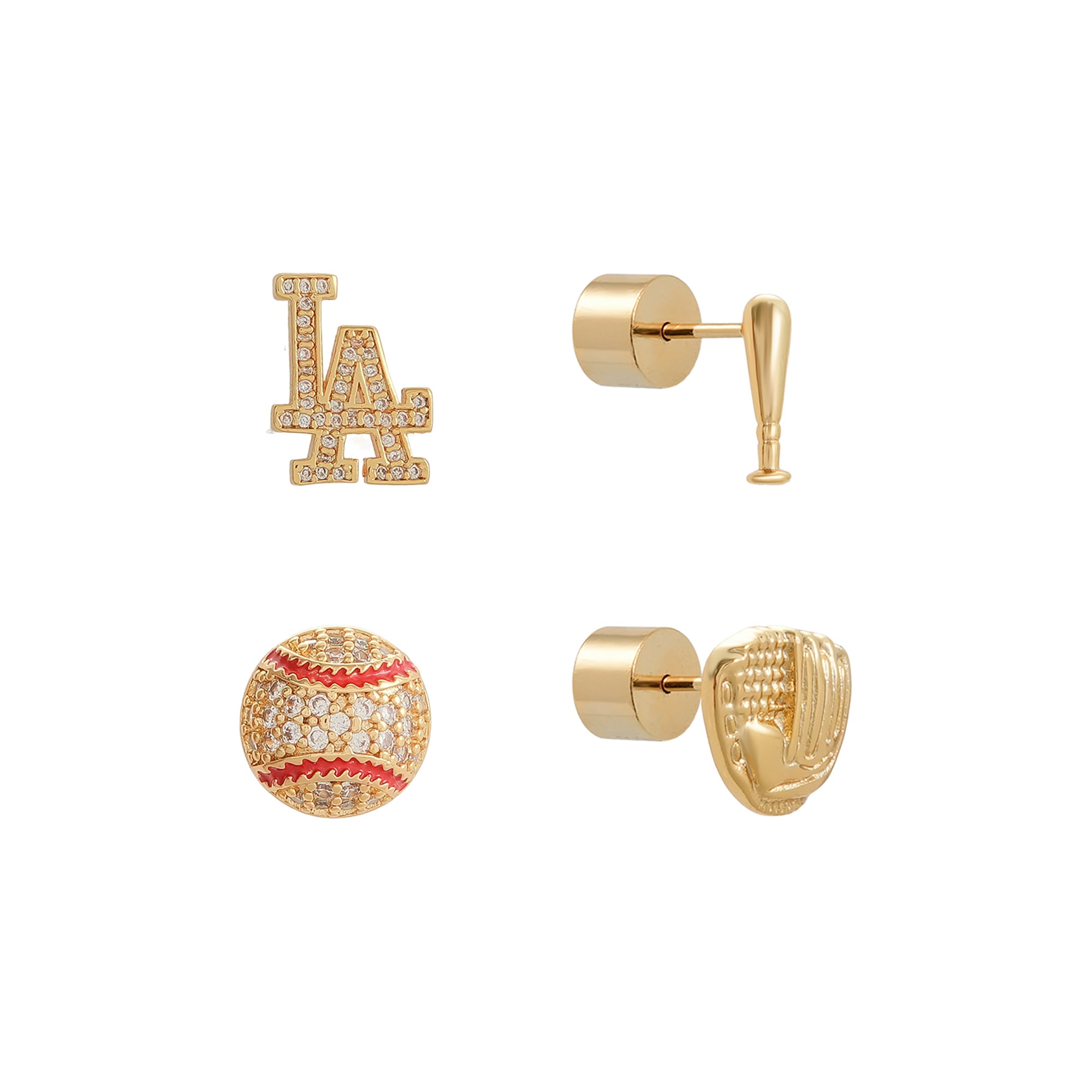 by Jill Martin Los Angeles Dodgers Glam Day 4-Pack Post Back Earrings Set