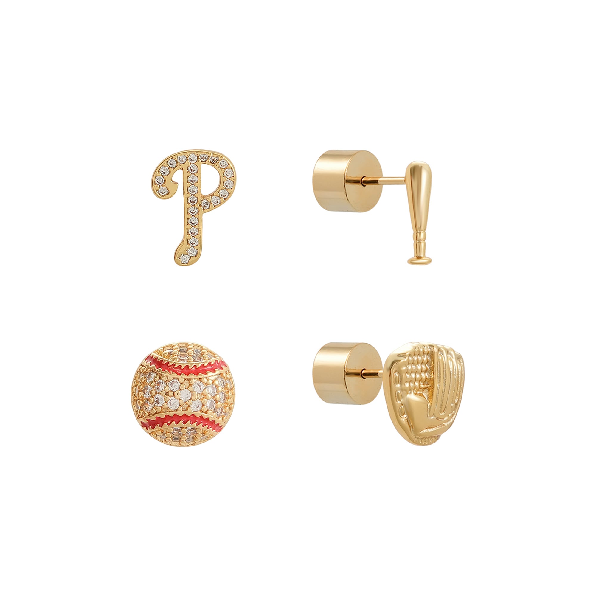 by Jill Martin Philadelphia Phillies Glam Day 4-Pack Post Back Earrings Set