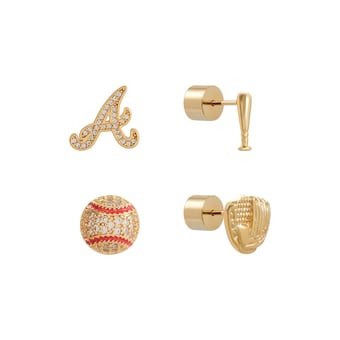 by Jill Martin Atlanta Braves Glam Day 4-Pack Post Back Earrings Set