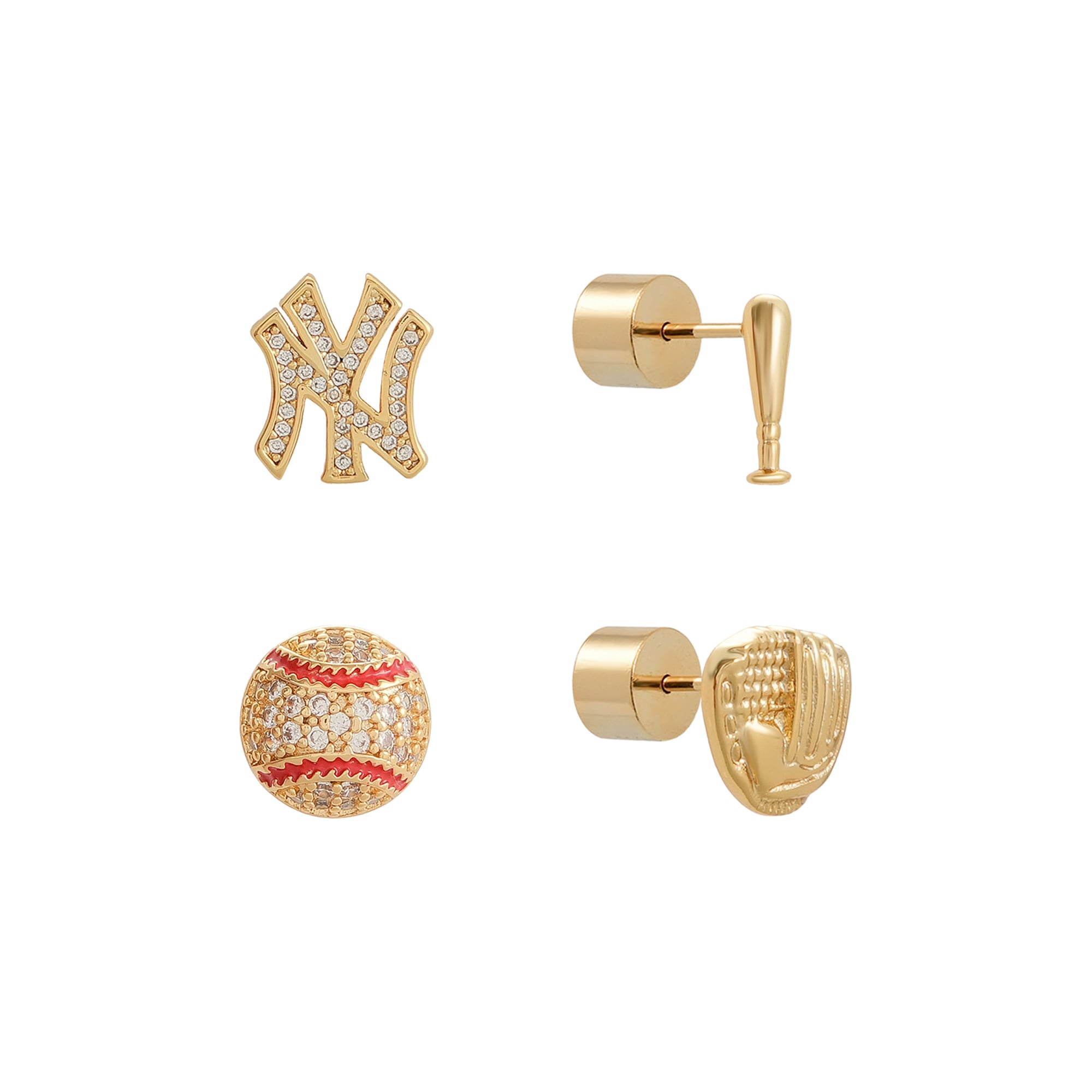 New York Yankees Glam Day 4-Pack Post Back Earrings Set