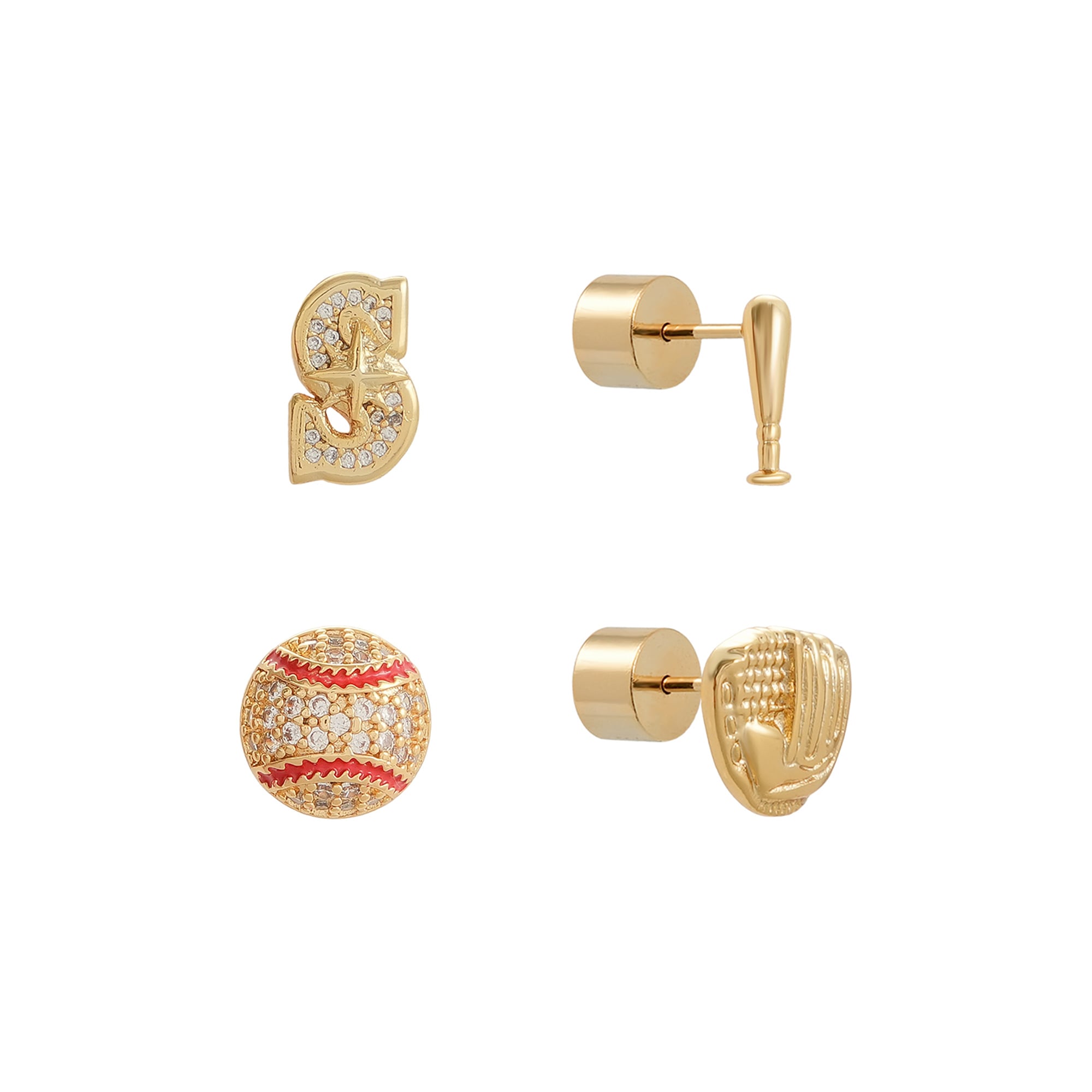 Seattle Mariners Glam Day 4-Pack Post Back Earrings Set