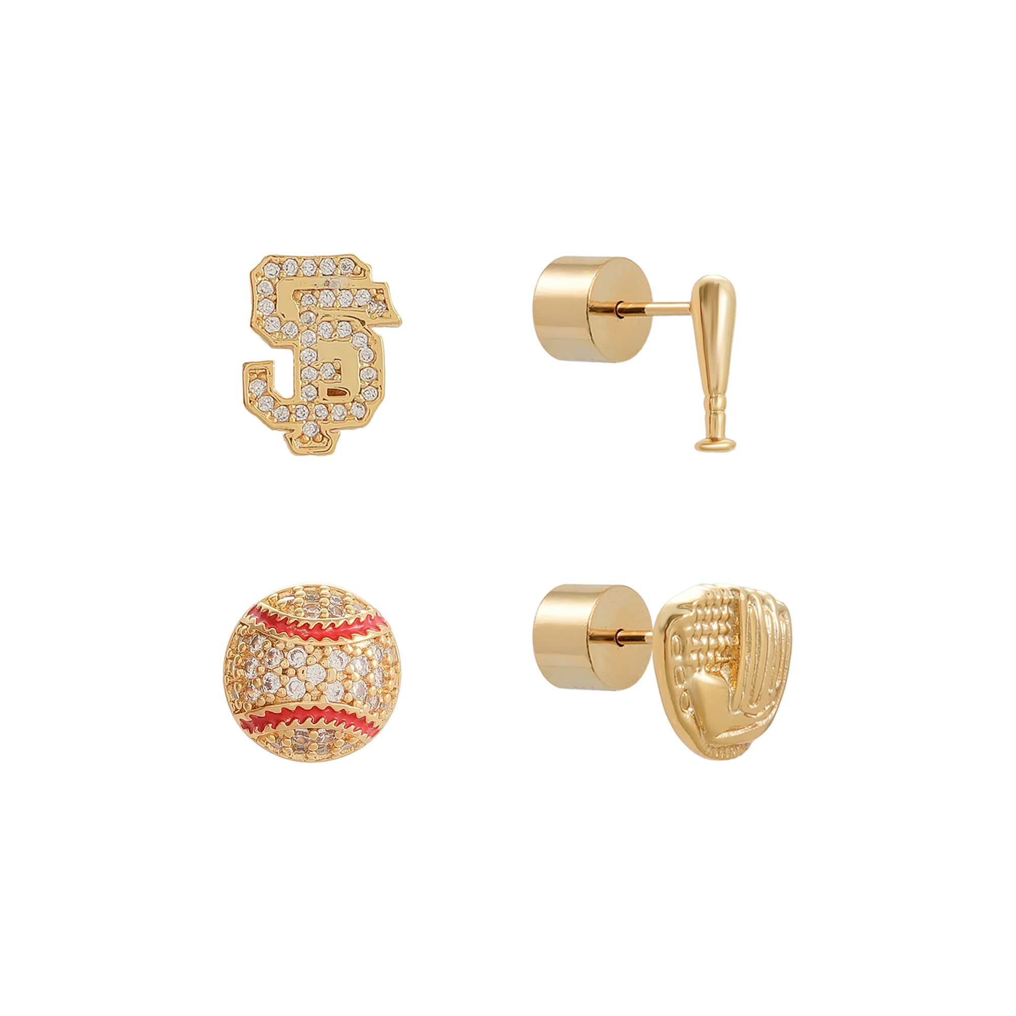 San Francisco Giants Glam Day 4-Pack Post Back Earrings Set