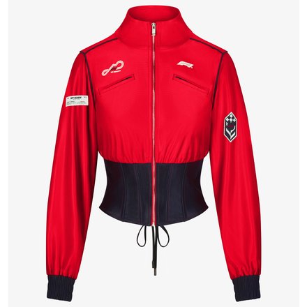 Off Season Women's F1 Red Full-Zip Cropped Track Jacket Corset