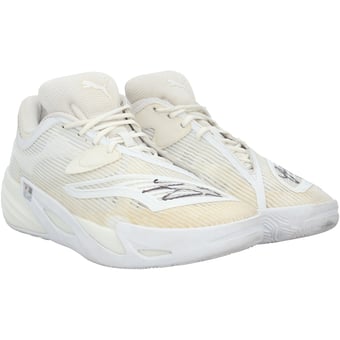 Josh Giddey Chicago Bulls Autographed Player-Worn White Puma Shoes from the 2025-26 NBA Season