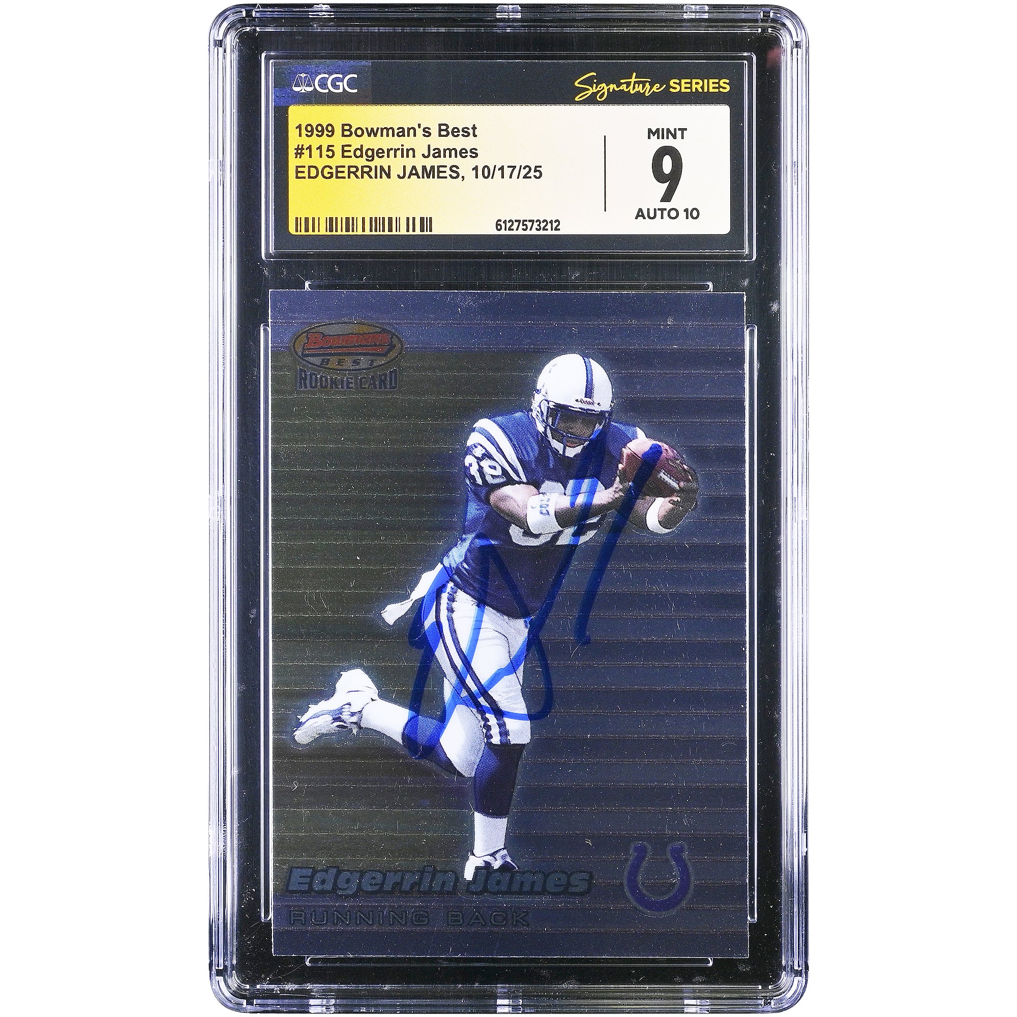 Edgerrin James Indianapolis Colts Autographed 1999 Topps Bowman's Best #115 CGC Authenticated / Rookie Card