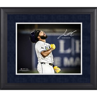 Junior Caminero Tampa Bay Rays Facsimile Signature Framed 11" x 14" Spotlight Photograph