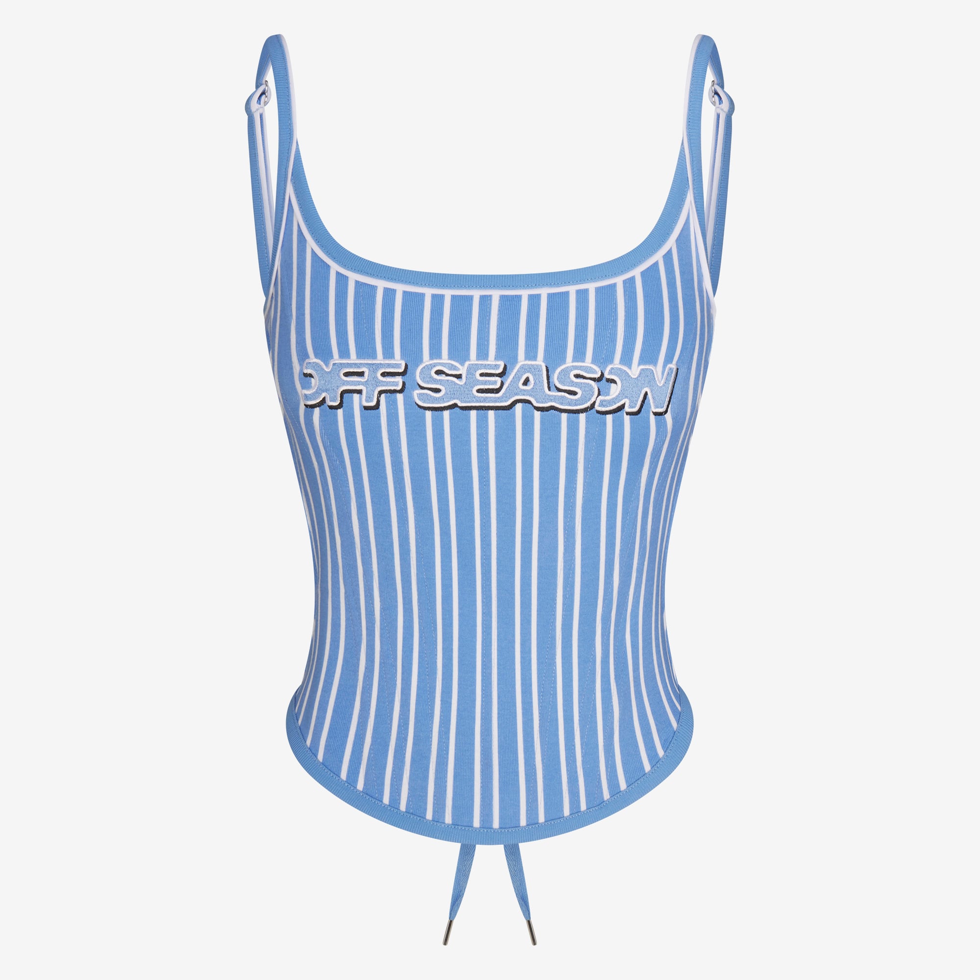 Women's Blue Heavy Jersey Corset Top
