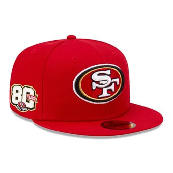 Men's New Era Scarlet San Francisco 49ers 80th Anniversary Side Patch 59FIFTY Fitted Hat
