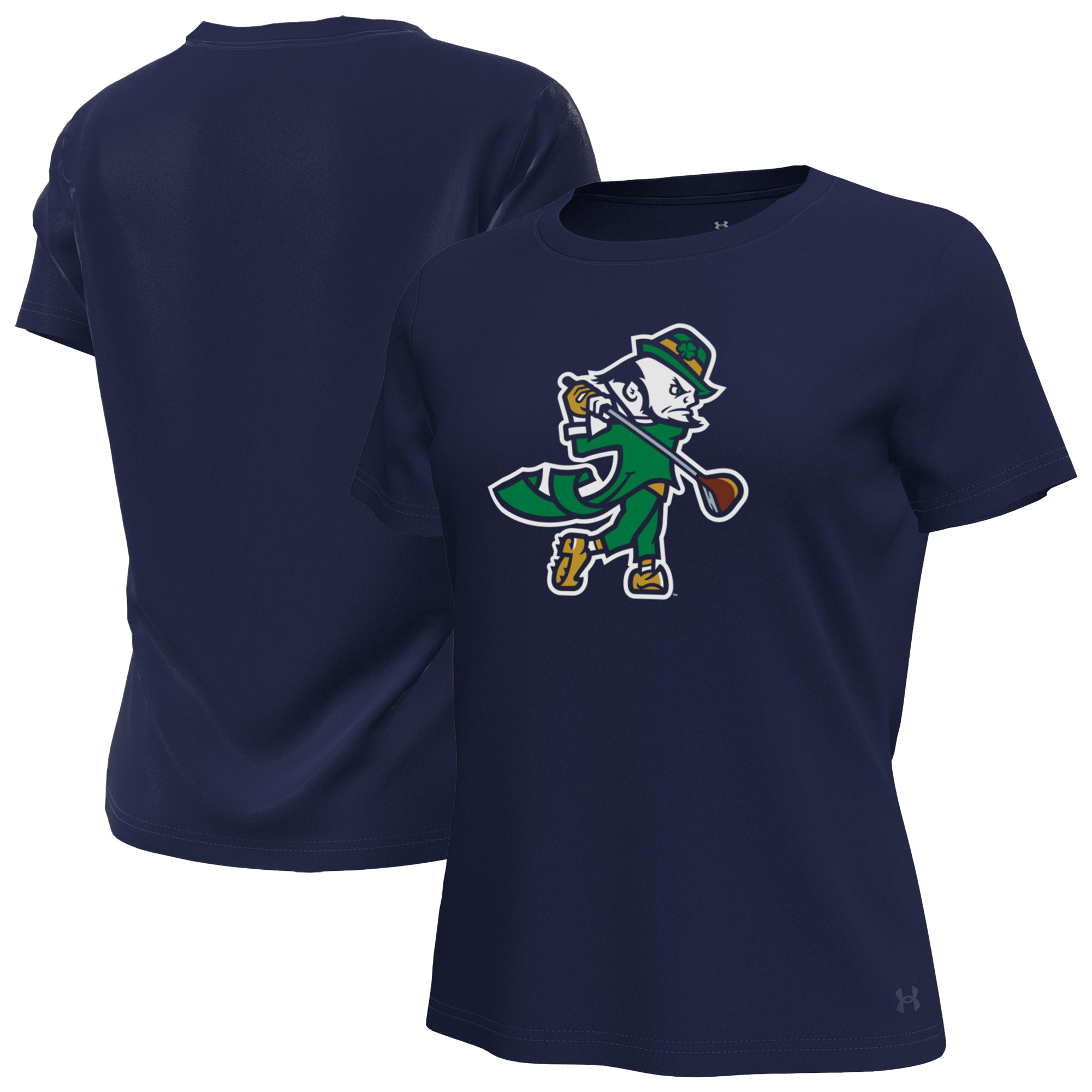 Women’s Under Armour Navy Notre Dame Fighting Irish Golfing Leprechaun Tech Stretch T-Shirt Women’s Under Armour Navy Notre Dame Fighting Irish Golfing Leprechaun Tech Stretch T-Shirt