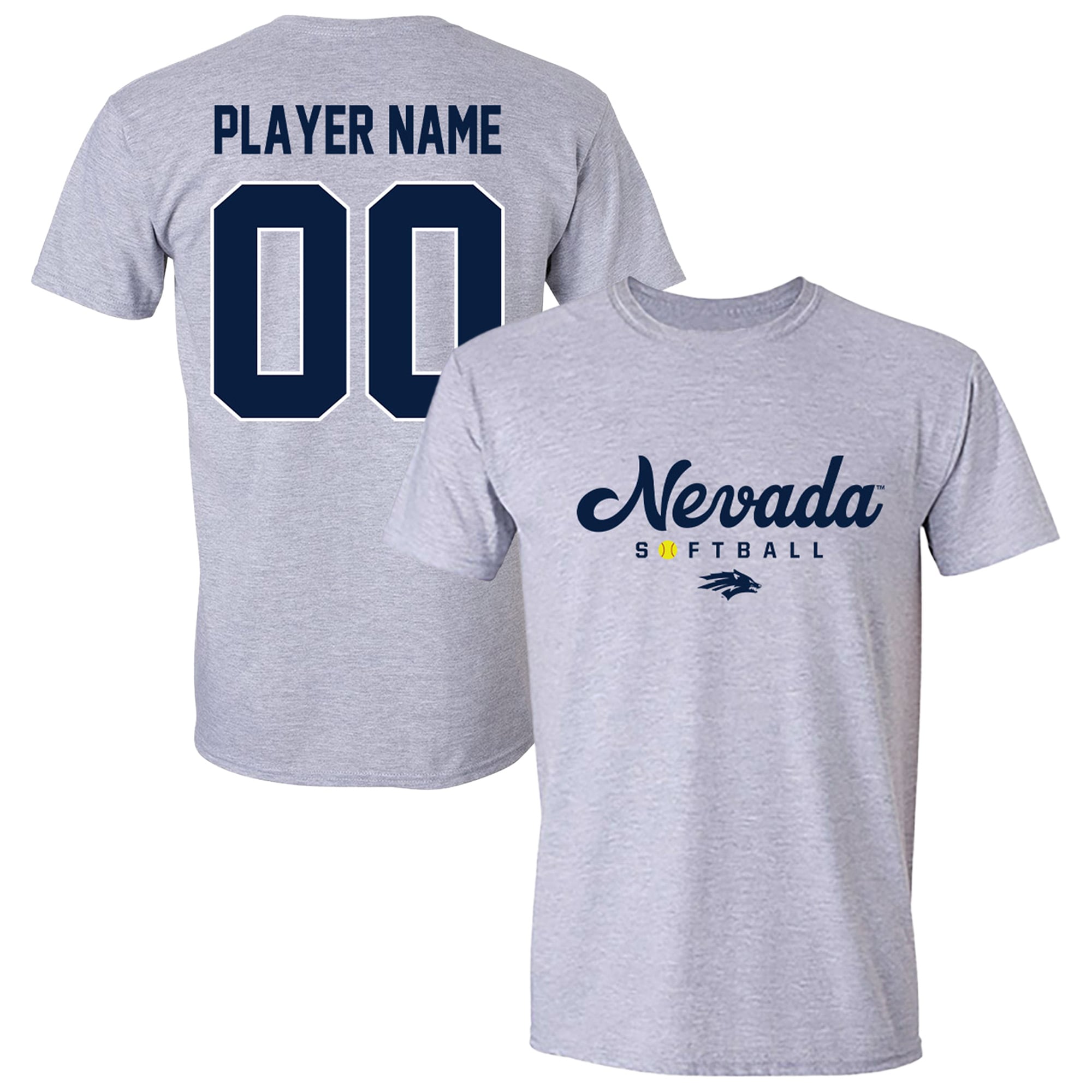 Unisex Gray Nevada Wolf Pack Collegiate Softball T-Shirt