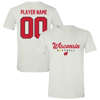 Unisex White Wisconsin Badgers Collegiate Softball T-Shirt