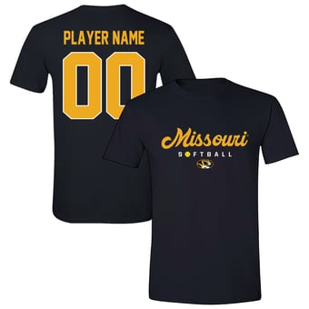 Unisex Black Missouri Tigers Collegiate Softball T-Shirt