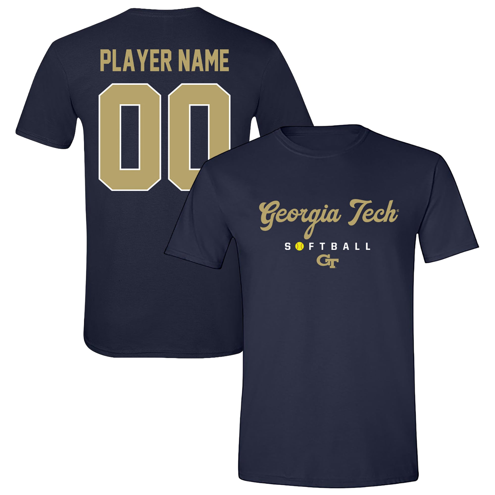 Unisex Navy Georgia Tech Yellow Jackets Collegiate Softball T-Shirt