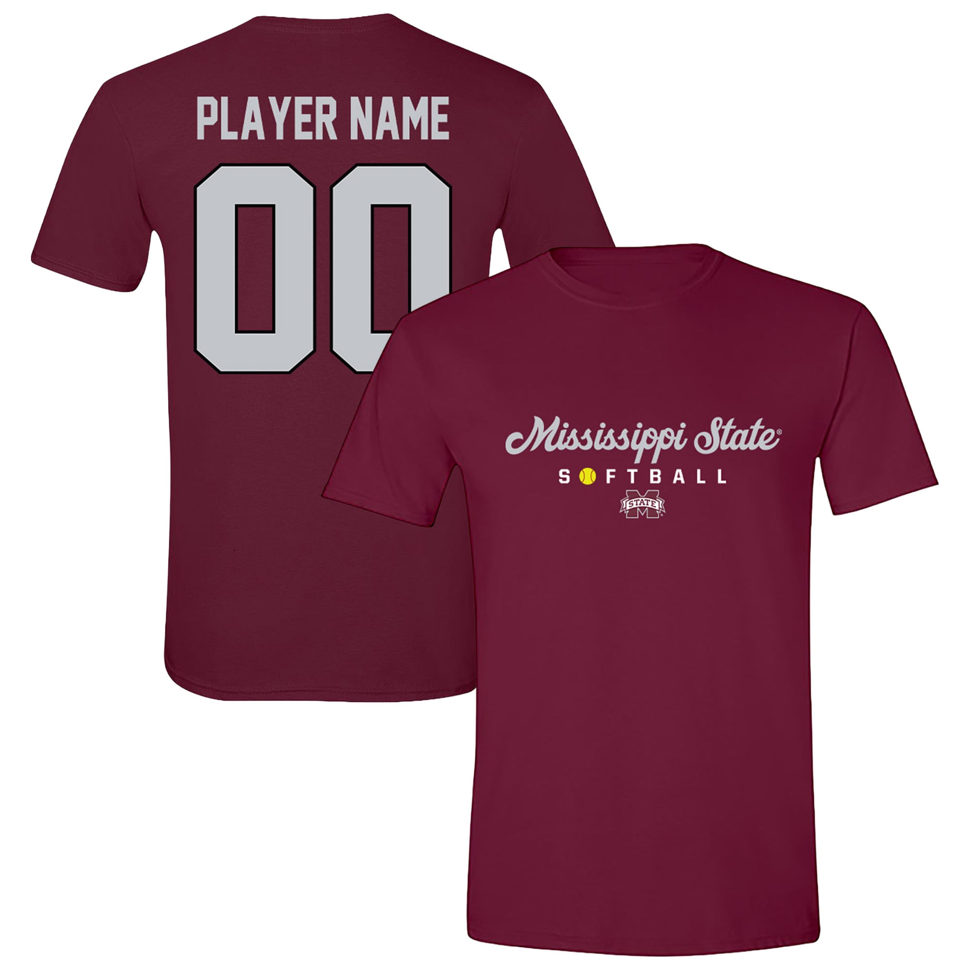 Unisex Maroon Mississippi State Bulldogs Collegiate Softball T-Shirt