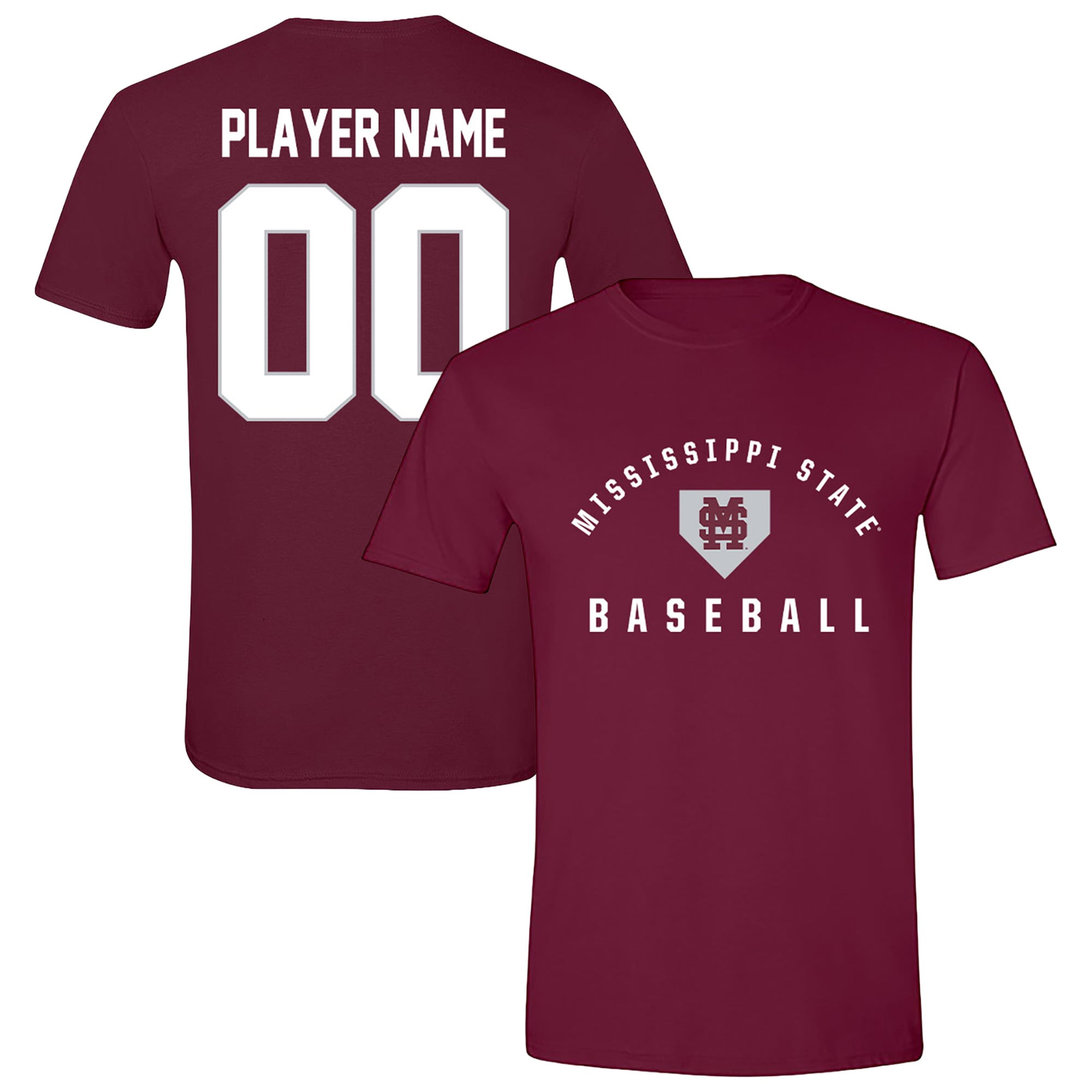 Unisex Maroon Mississippi State Bulldogs Collegiate Baseball T-Shirt