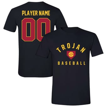 Unisex Black USC Trojans Collegiate Baseball T-Shirt