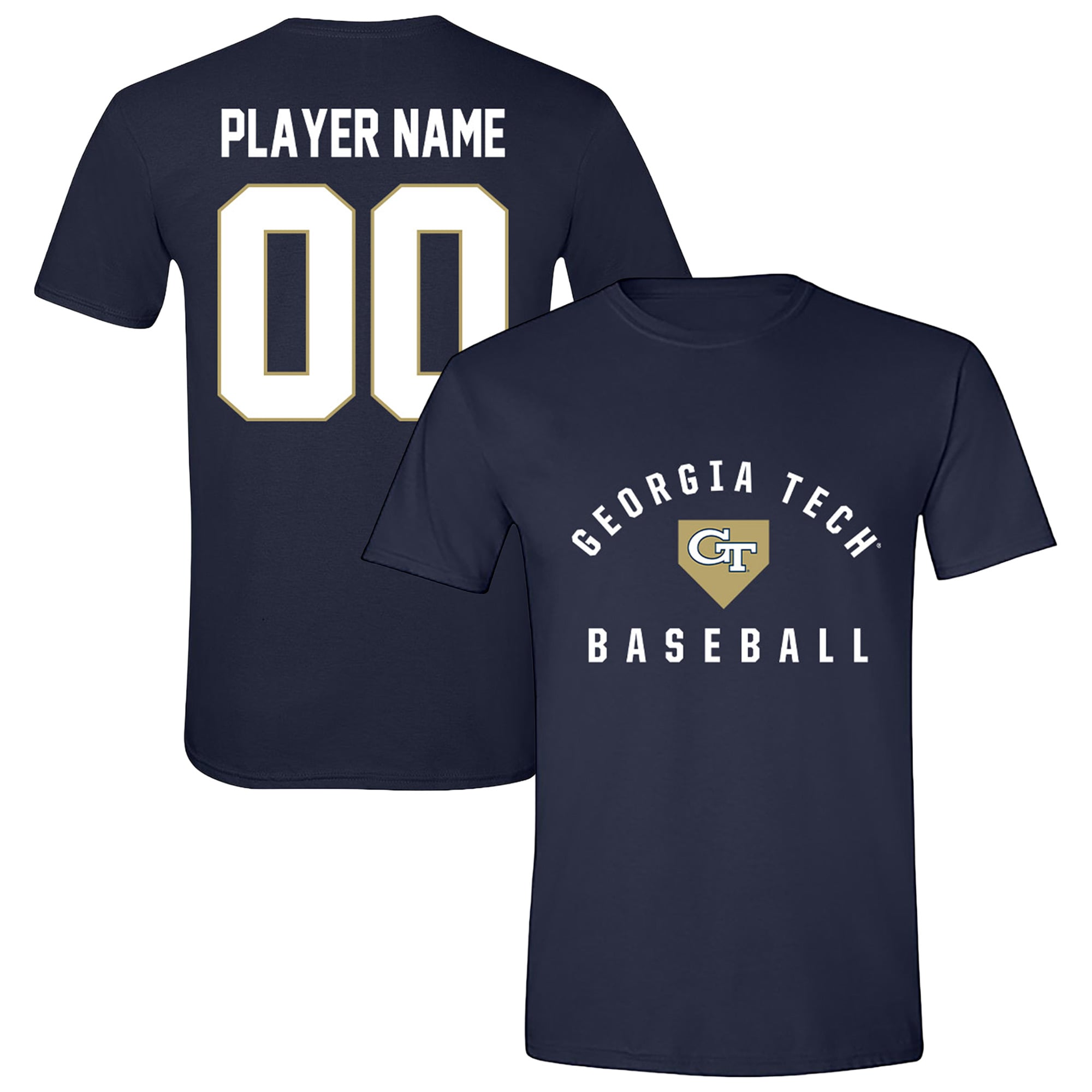 Unisex Navy Georgia Tech Yellow Jackets Collegiate Baseball T-Shirt
