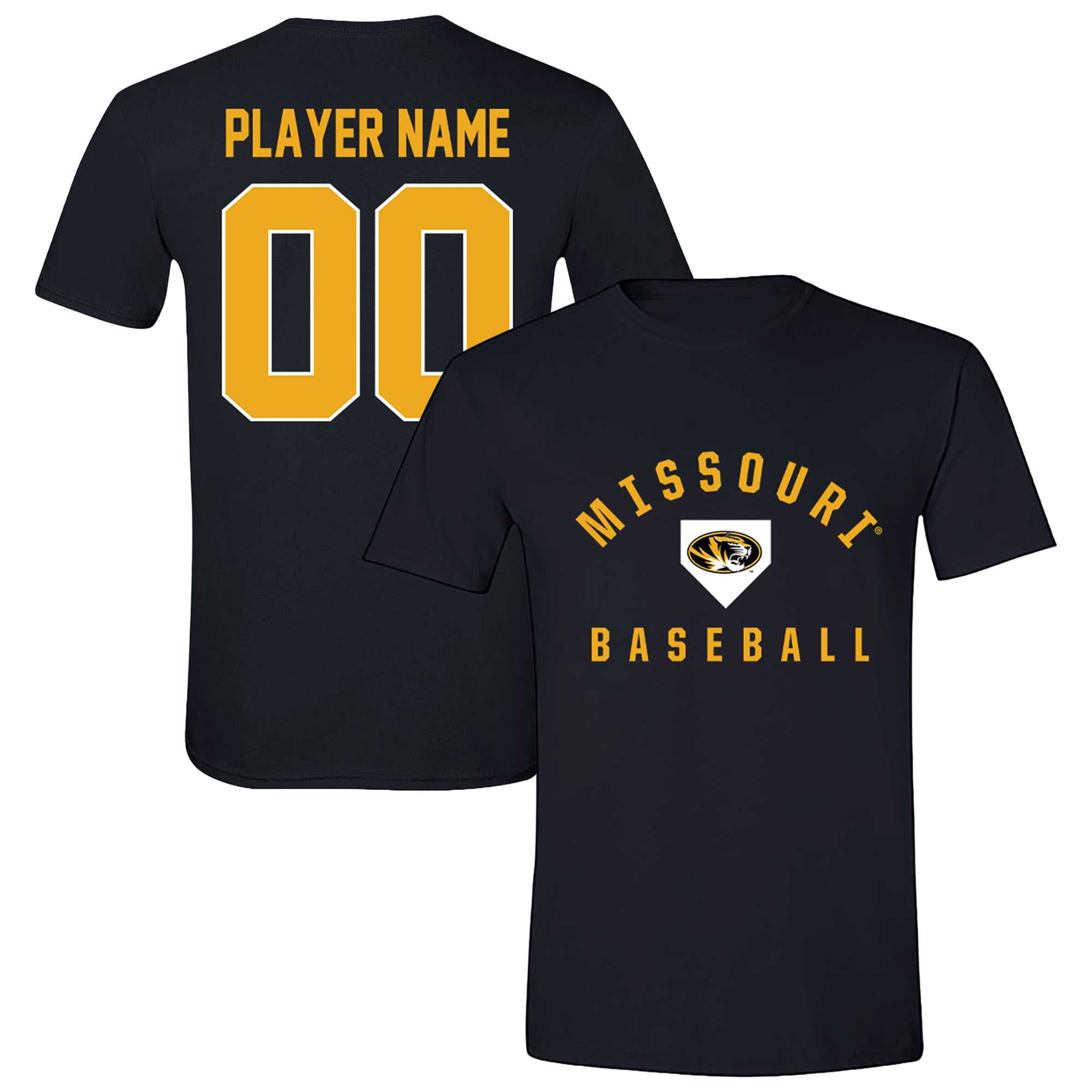Unisex Black Missouri Tigers Collegiate Baseball T-Shirt