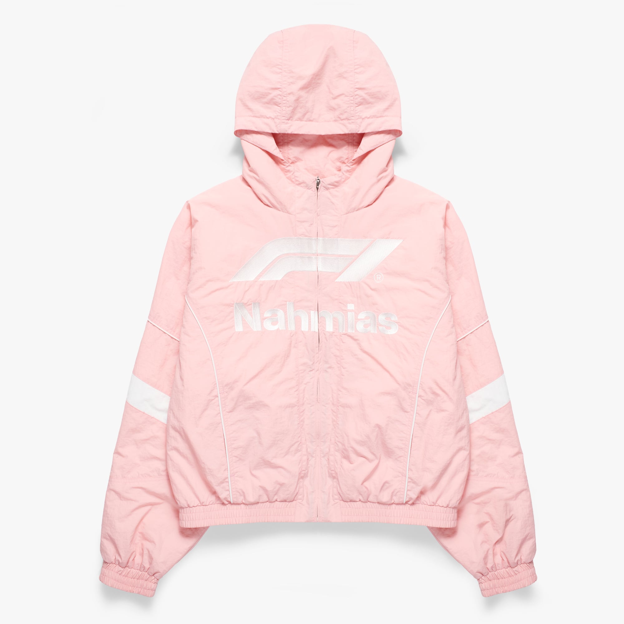 Veste de course unisexe NAHMIAS x F1 rose d'échauffement à fermeture éclair intégrale