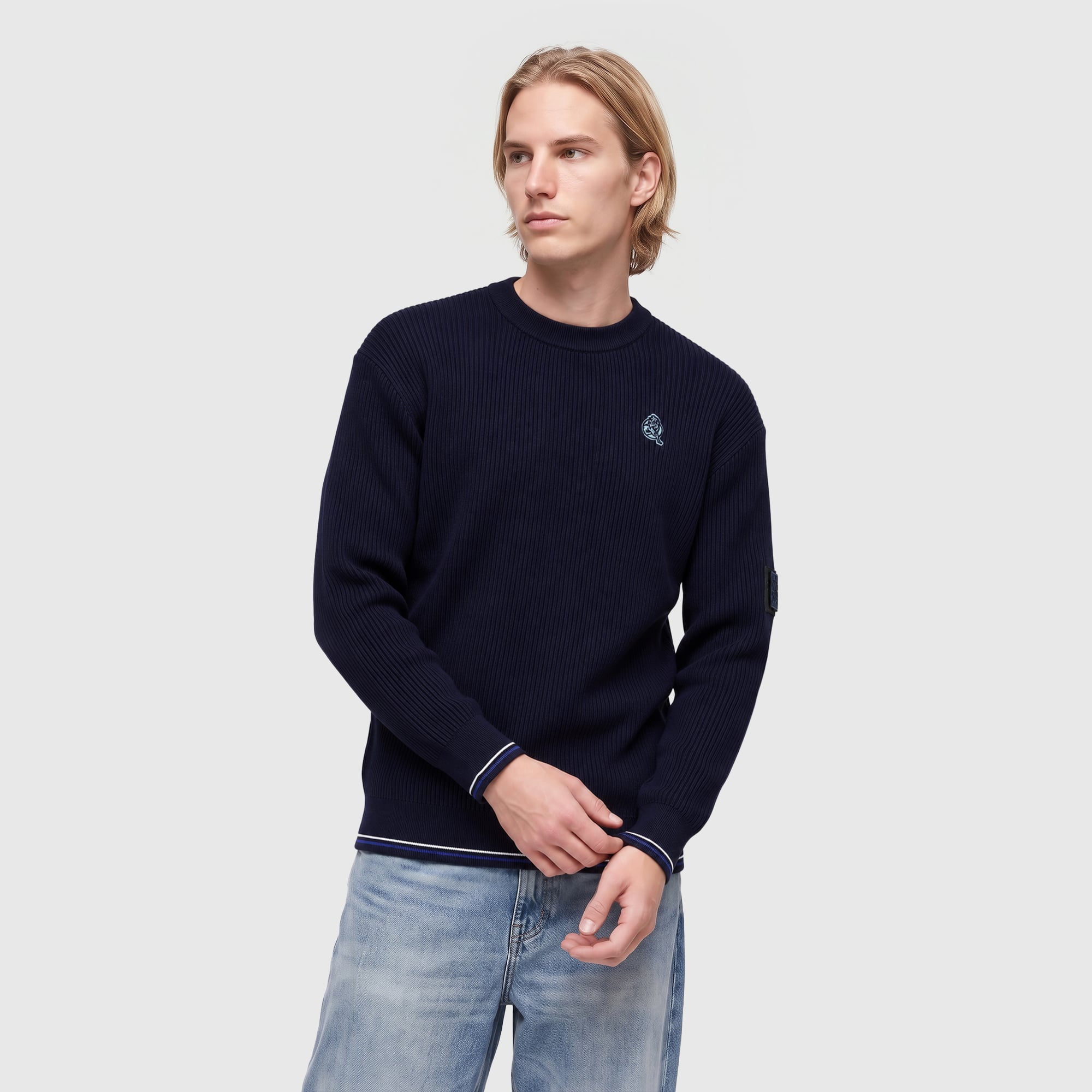 Pull Chelsea 90' en maille - Bleu marine