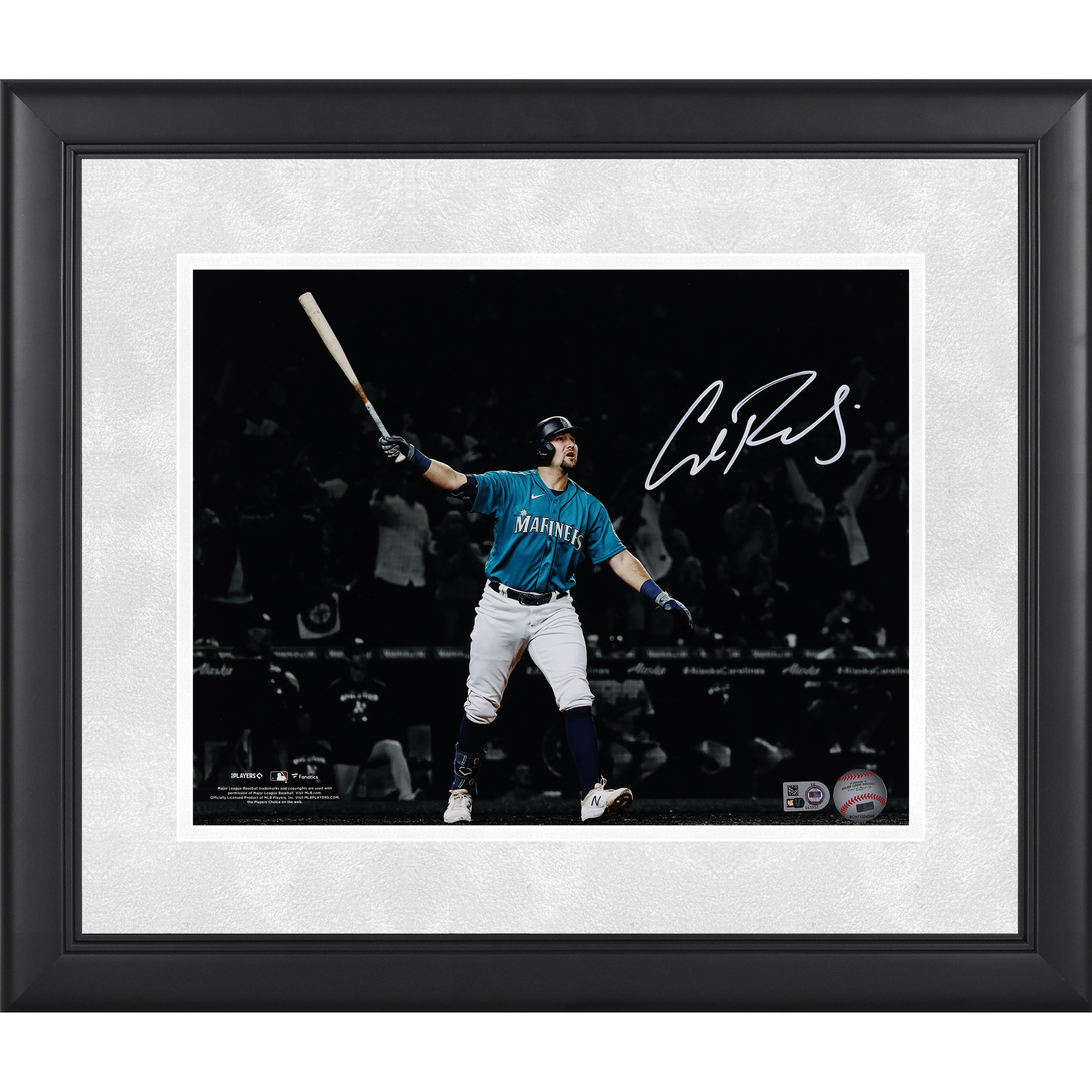 Cal Raleigh Seattle Mariners Autographed Framed 11" x 14" Playoff Home Run Spotlight Photograph
