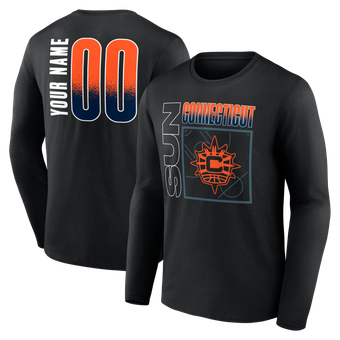 Men's Black Connecticut Sun  Home Court Pop Personalized Name & Number Long Sleeve T-Shirt