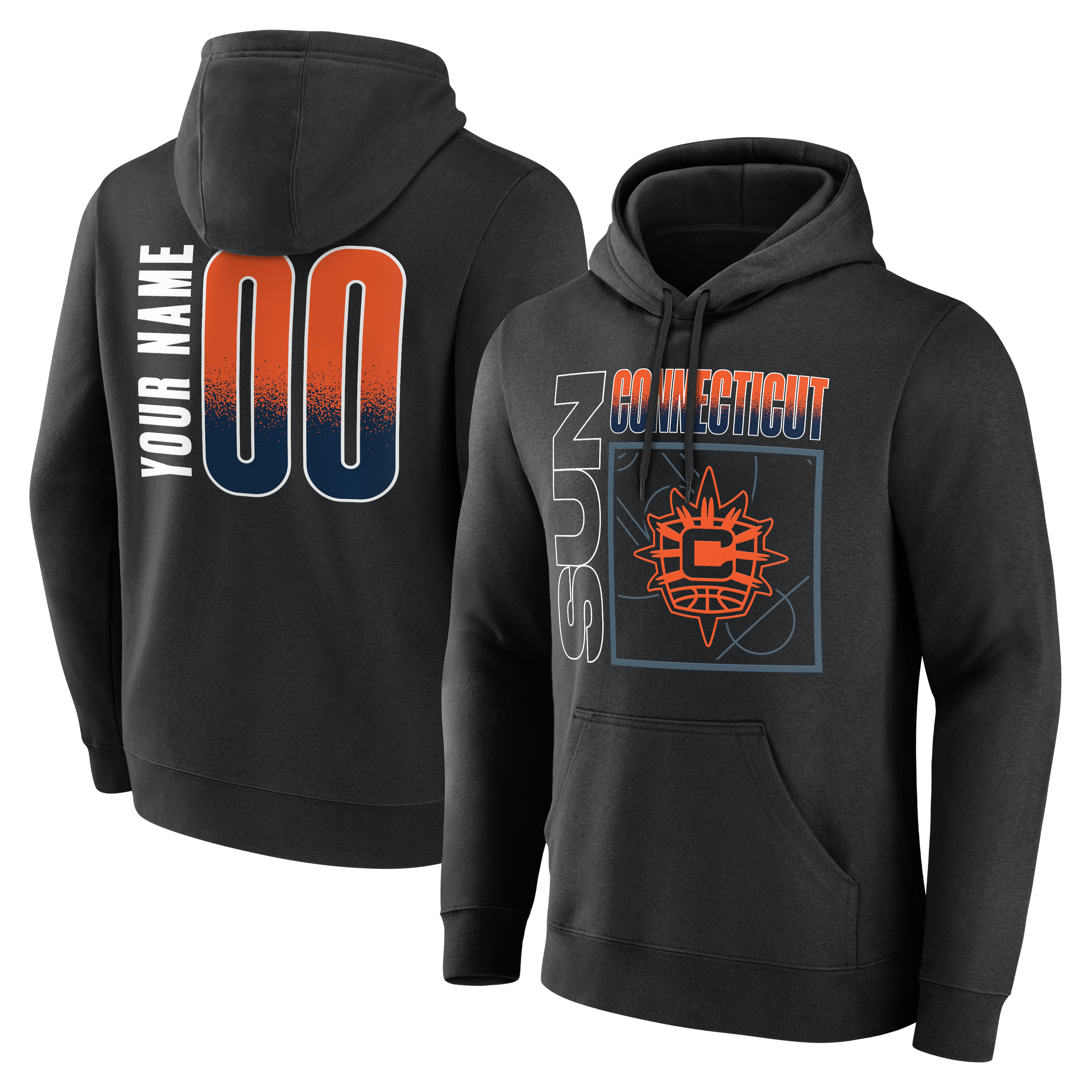 Men’s Black Connecticut Sun Home Court Pop Personalized Name & Number Hoodie Men’s Black Connecticut Sun Home Court Pop Personalized Name & Number Hoodie