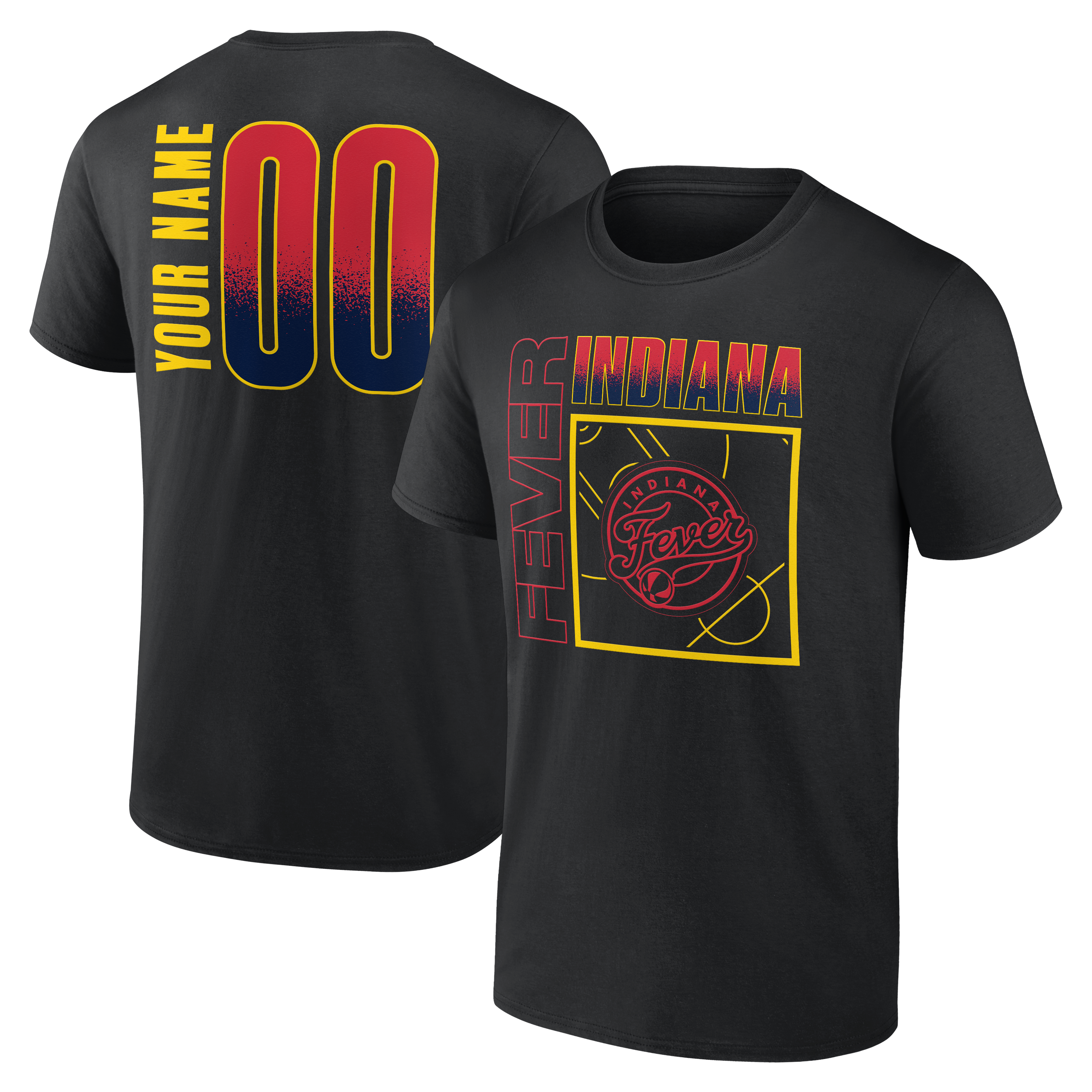 Men’s Black Indiana Fever Home Court Pop Personalized Name & Number T-Shirt Men’s Black Indiana Fever Home Court Pop Personalized Name & Number T-Shirt