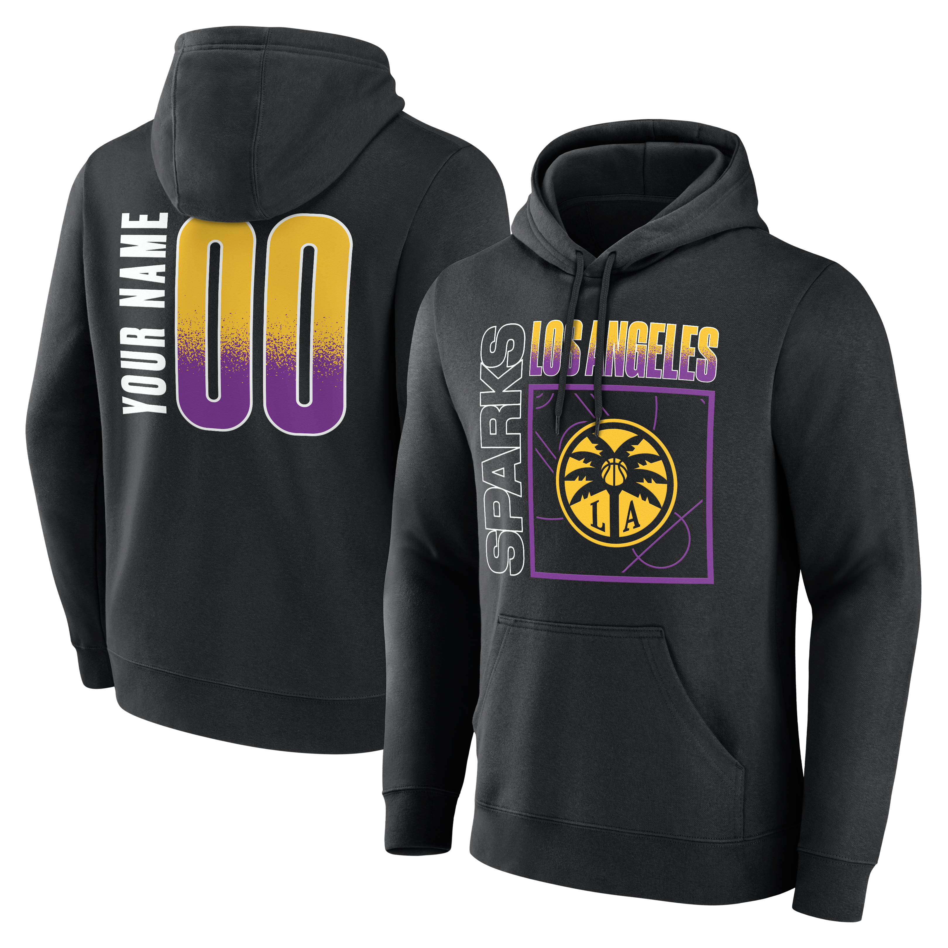 Men’s Black Los Angeles Sparks Big & Tall Home Court Pop Personalized Name & Number Hoodie Men’s Black Los Angeles Sparks Big & Tall Home Court Pop Personalized Name & Number Hoodie