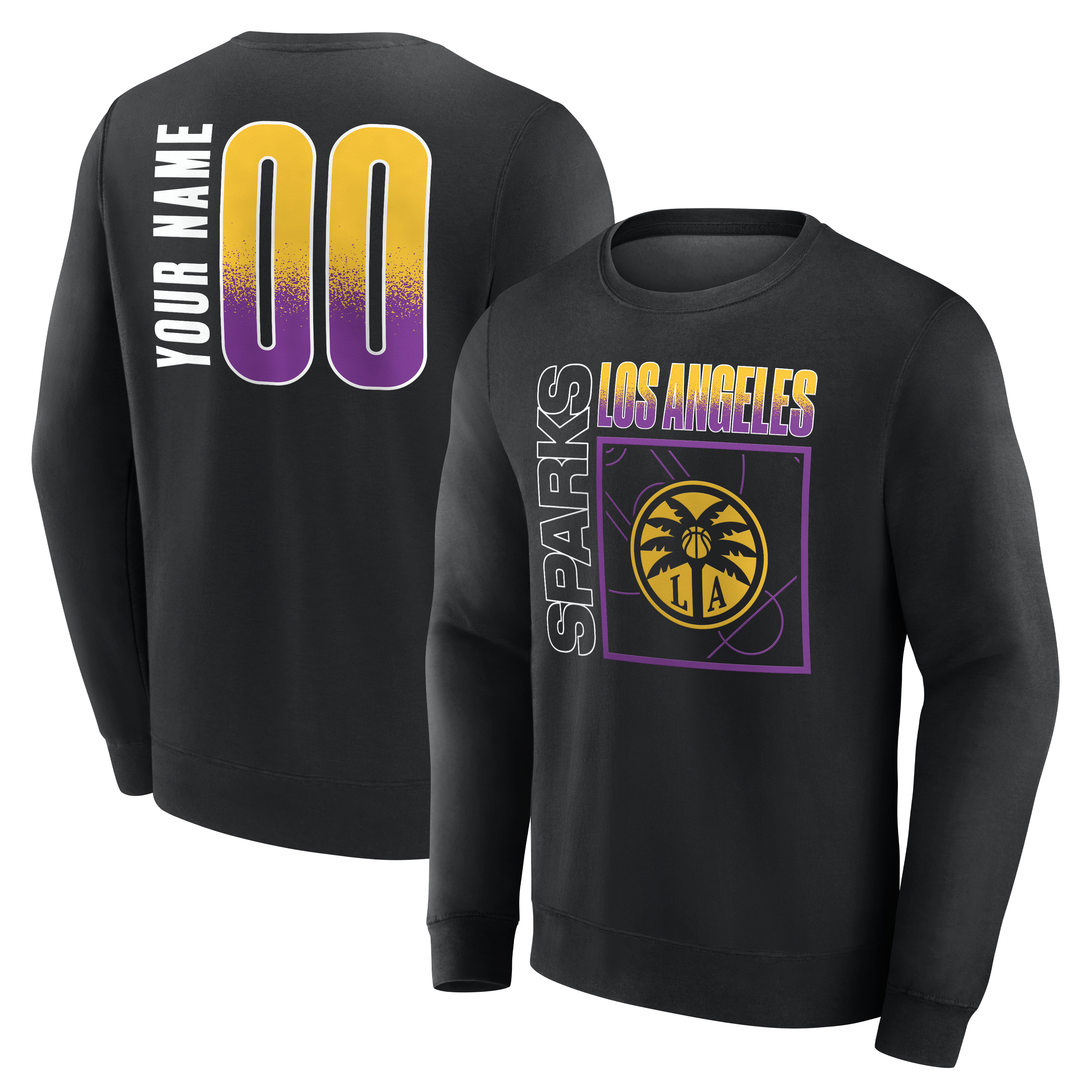Men’s Black Los Angeles Sparks Home Court Pop Personalized Name & Number Sweatshirt Men’s Black Los Angeles Sparks Home Court Pop Personalized Name & Number Sweatshirt