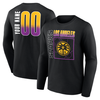 Men's Black Los Angeles Sparks  Home Court Pop Personalized Name & Number Long Sleeve T-Shirt