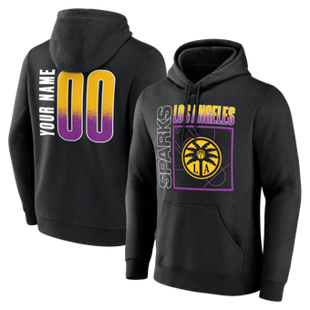 Men's Black Los Angeles Sparks  Home Court Pop Personalized Name & Number Hoodie