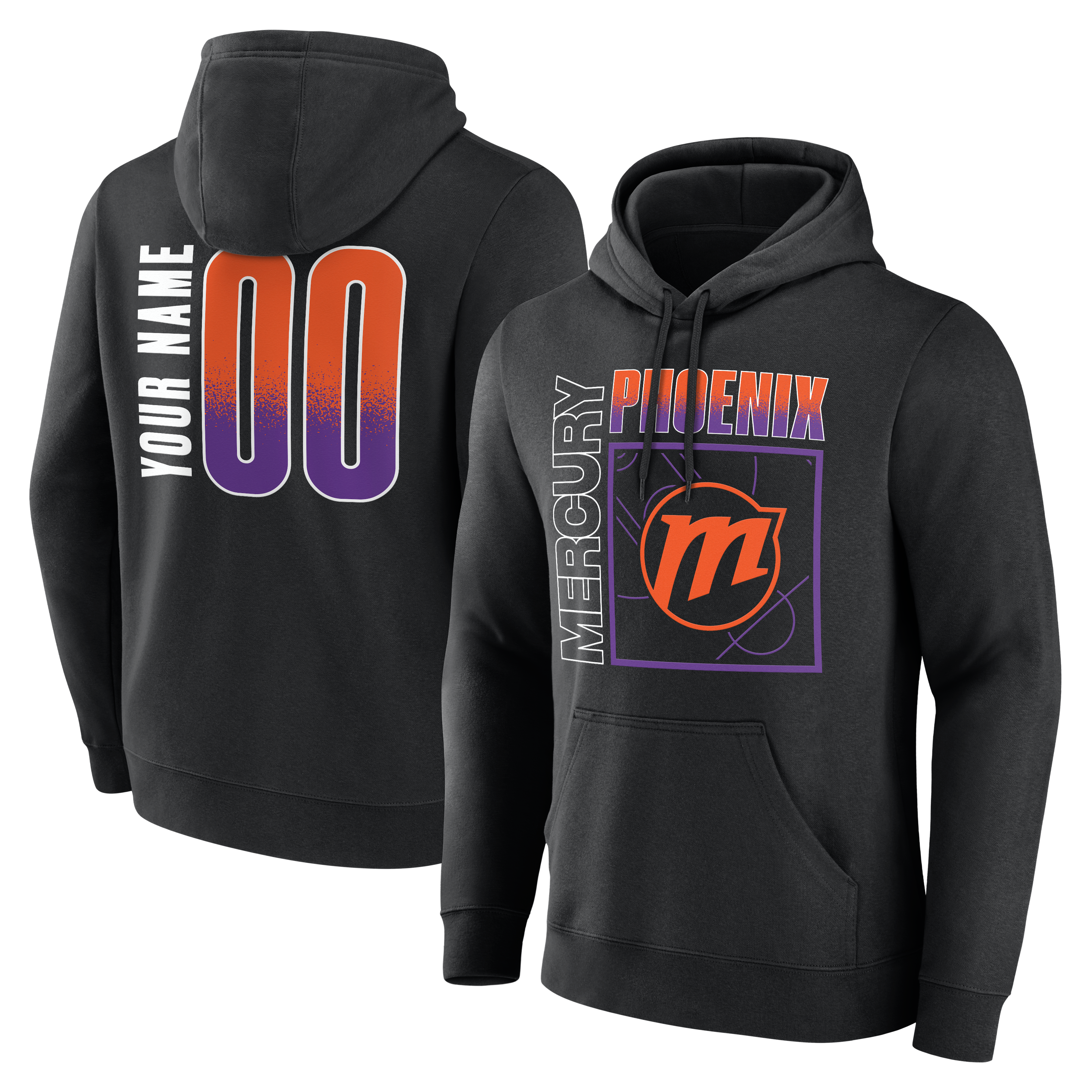 Men’s Black Phoenix Mercury Big & Tall Home Court Pop Personalized Name & Number Hoodie Men’s Black Phoenix Mercury Big & Tall Home Court Pop Personalized Name & Number Hoodie