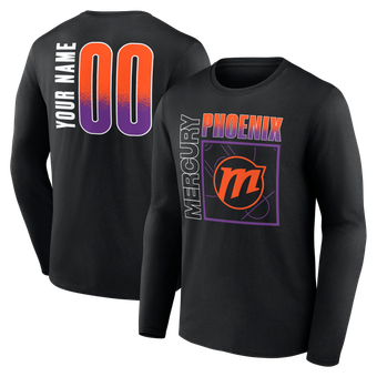 Men's Black Phoenix Mercury  Home Court Pop Personalized Name & Number Long Sleeve T-Shirt